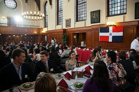 Chubb Fellowship student dinner in Timothy Dwight Dining Hall honoring Leonel Fernández 