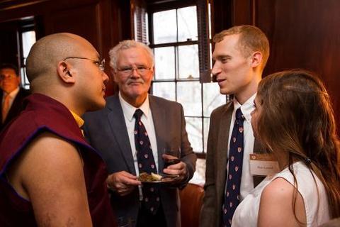 Ogyen Trinley Dorje attends the Chubb Fellowship reception held at Timothy Dwight College House 