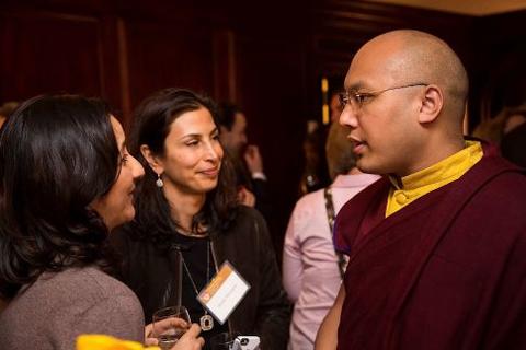 Ogyen Trinley Dorje greets Timothy Dwight Fellows at Chubb Fellowship reception
