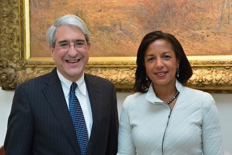 Peter Salovey, Yale President and Susan Rice, US Security Advisor