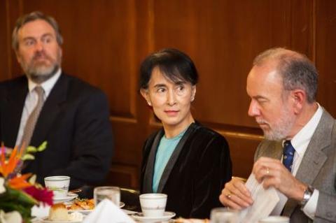 Jeff Brenzel and Aung San Suu Kyi